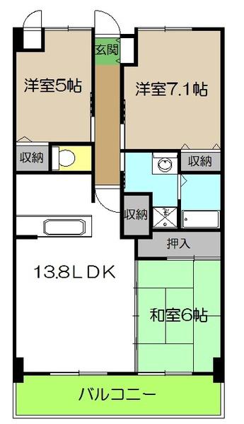 リヴィエール大高(3LDK/3階)の間取り写真