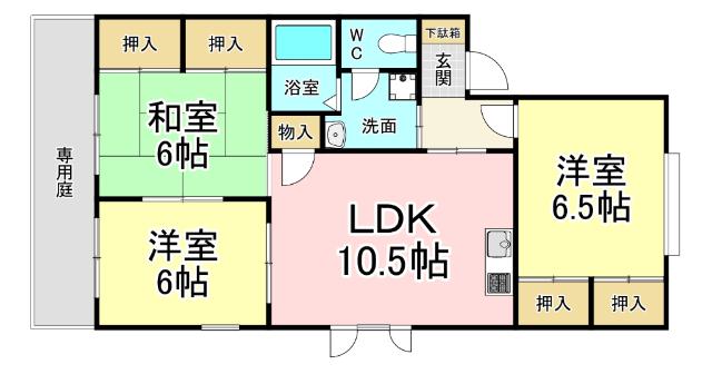 クレフォート星和台(3LDK/1階)の間取り写真