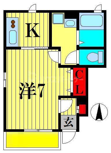 アムール サンテ(1K/1階)の間取り写真