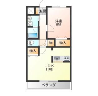 ベルタ カーサ(1LDK/1階)の間取り写真