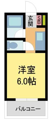 エルジャン夙川(1K/1階)の間取り写真