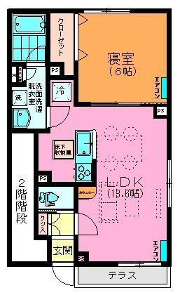 キャナルコート(1LDK/1階)の間取り写真