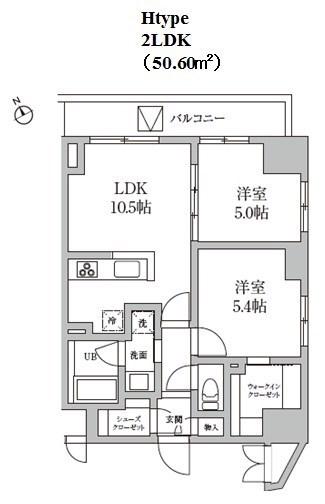 レジディア日本橋馬喰町II(2LDK/10階)の間取り写真