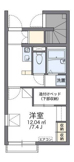 レオパレス天神面(1K/1階)の間取り写真