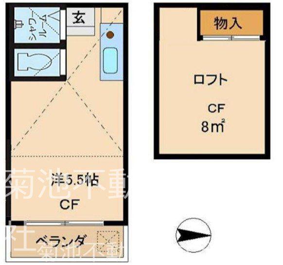 ソレイユひばりヶ丘I(ワンルーム/2階)の間取り写真