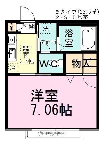 ソレーユ習志野台(1K/1階)の間取り写真