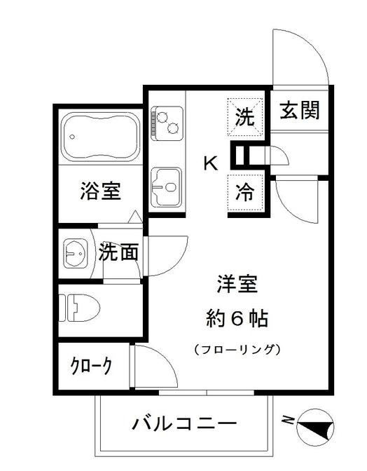 エムズハウス(1K/3階)の間取り写真