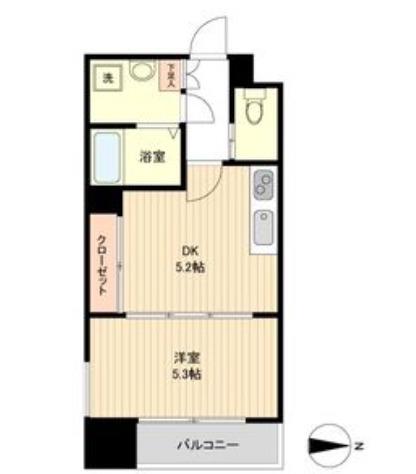 LA DOUCEUR片平(1DK/6階)の間取り写真