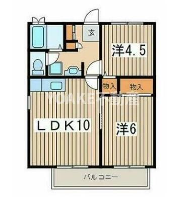 ヴィラ・グランドール(2LDK/1階)の間取り写真