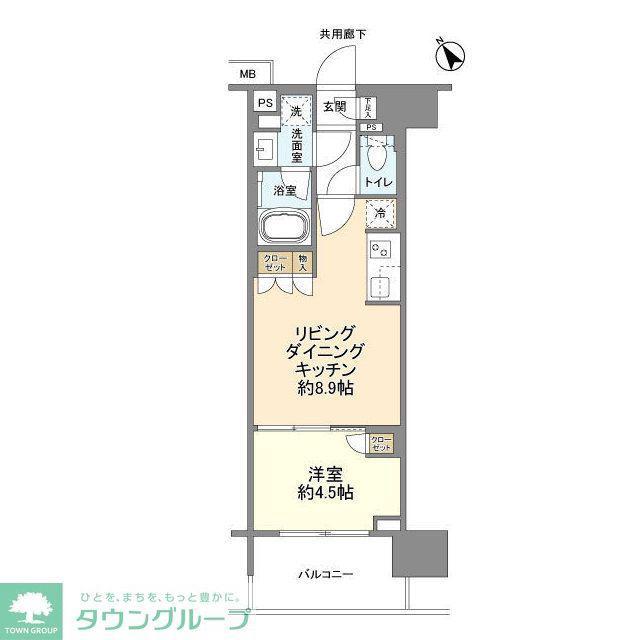 クレヴィア上野入谷(1LDK/3階)の間取り写真