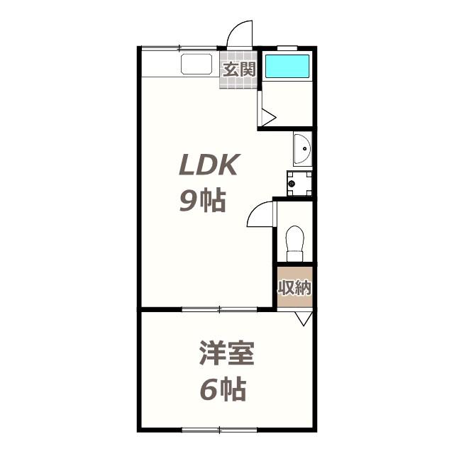 金龍マンション(1LDK/1階)の間取り写真