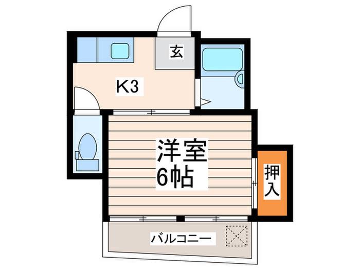 江古田マンション(1K/3階)の間取り写真