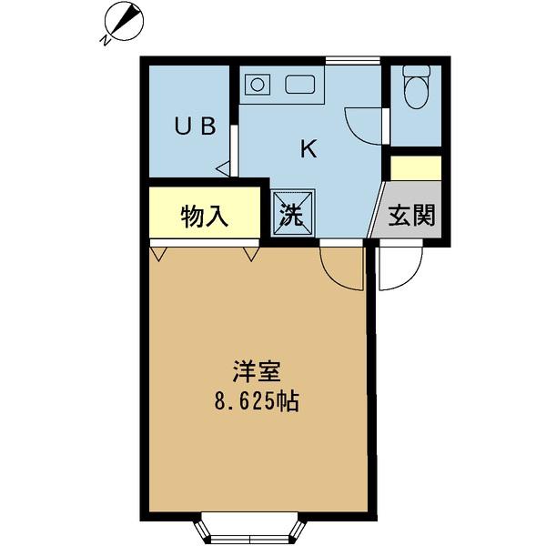 アクシス10(1K/1階)の間取り写真