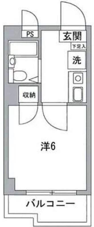 プチシャンプル川崎(1K/5階)の間取り写真