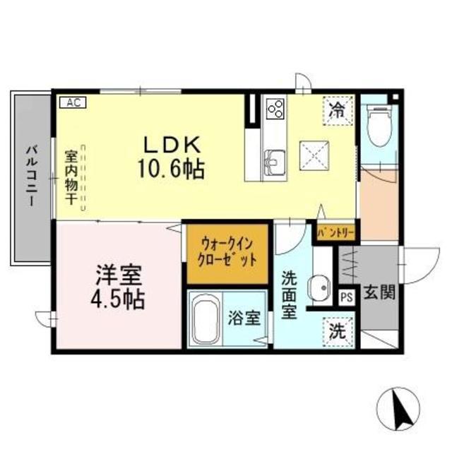 エテルノ(1LDK/1階)の間取り写真
