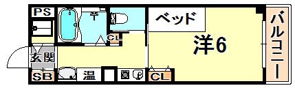 中山手ミオ壱番館(ワンルーム/4階)の間取り写真