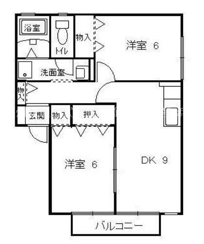 グランソル(2DK/2階)の間取り写真