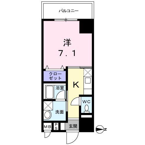 ウィル アヴェニュー(1K/5階)の間取り写真