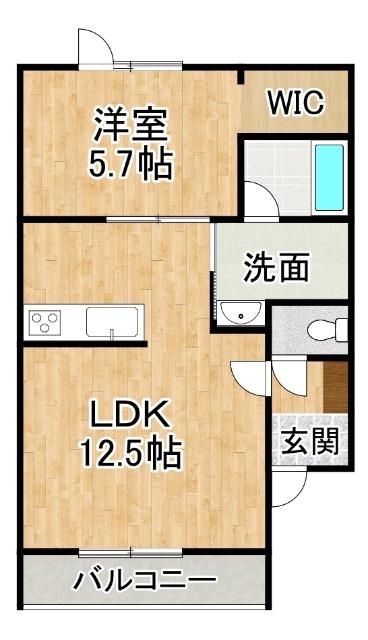 PIATTO(1LDK/3階)の間取り写真