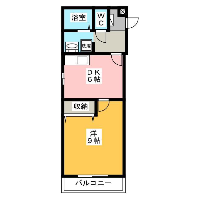 モデスティ(1DK/3階)の間取り写真