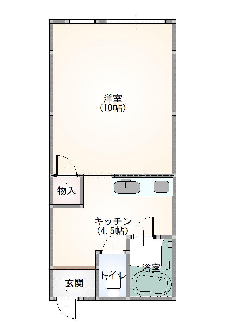 北陸鉄道浅野川線 粟ケ崎駅 徒歩17分 3階建 築29年(1K/3階)の間取り写真