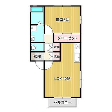ハイツ京花(1LDK/1階)の間取り写真