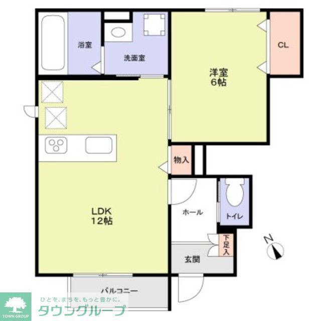 グランプレイス越谷(1LDK/1階)の間取り写真