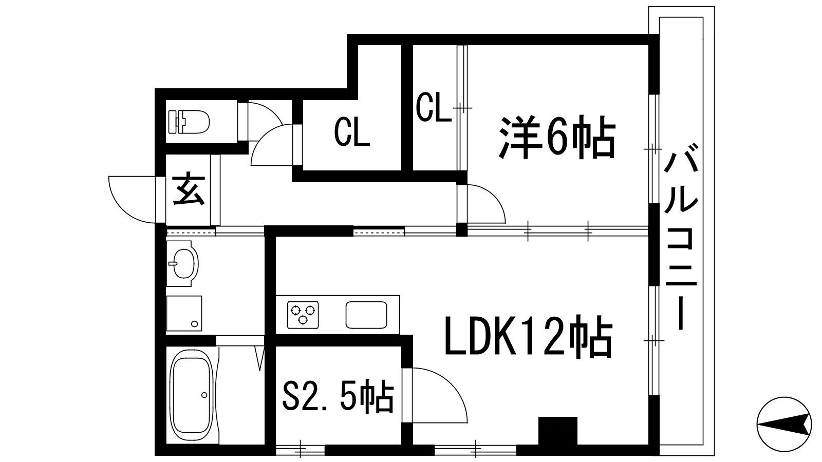 JP池田レジデンス(1SLDK/2階)の間取り写真
