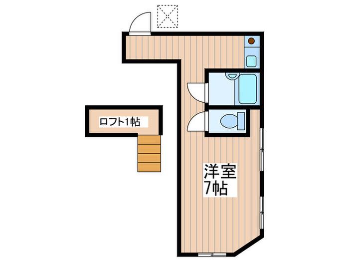 フジモリハイツ(ワンルーム/2階)の間取り写真