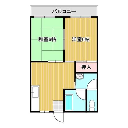 コーポラス田主丸(2DK/1階)の間取り写真
