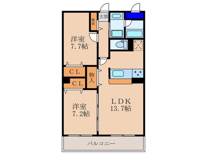I.HOUSE02(2LDK/4階)の間取り写真