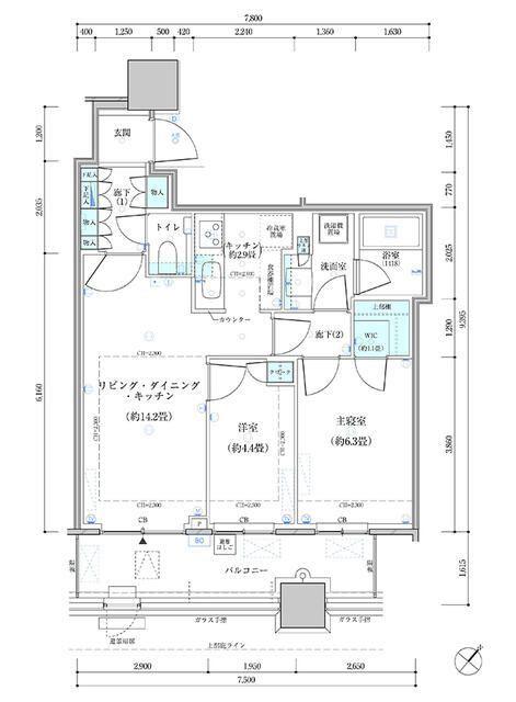 パークタワー勝どきサウス(2LDK/3階)の間取り写真