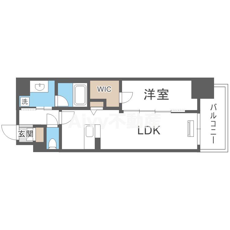 ALIVIS桜川(1LDK/2階)の間取り写真