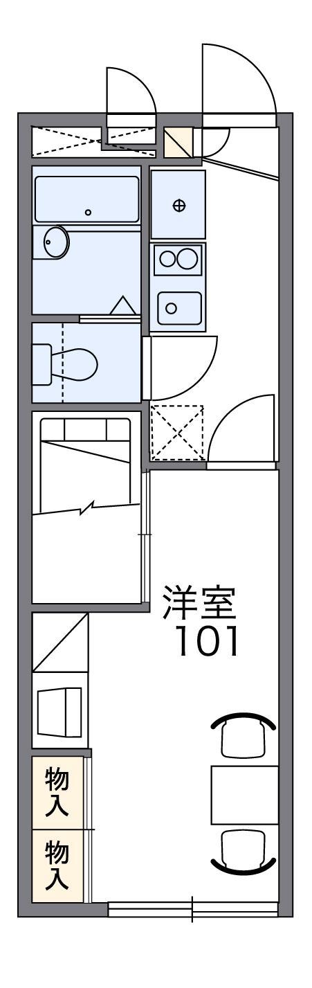 レオパレスオーベン 高尾(1K/2階)の間取り写真
