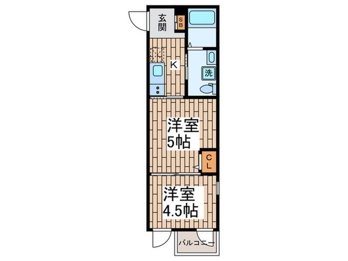 CORTILE NAKAIKEGAMI(2K/3階)の間取り写真