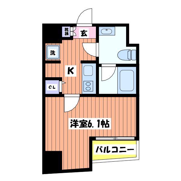 MAXIV国立矢川(1K/5階)の間取り写真