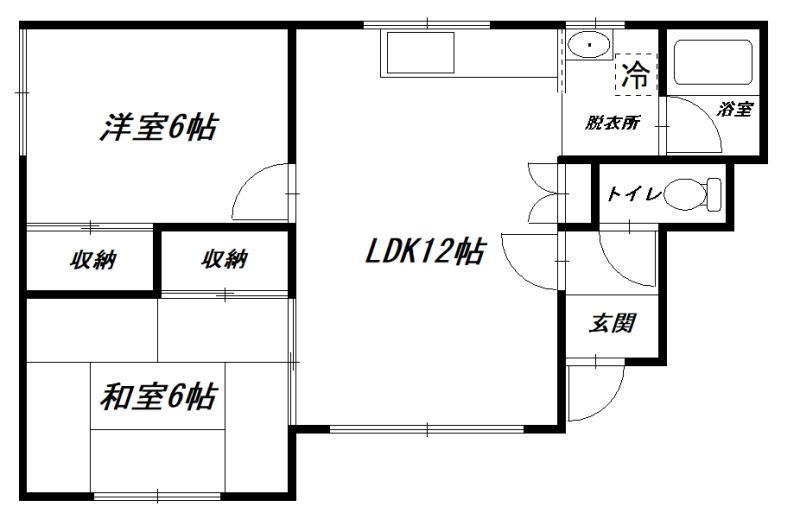 ホワイトハイツ3(2LDK/1階)の間取り写真