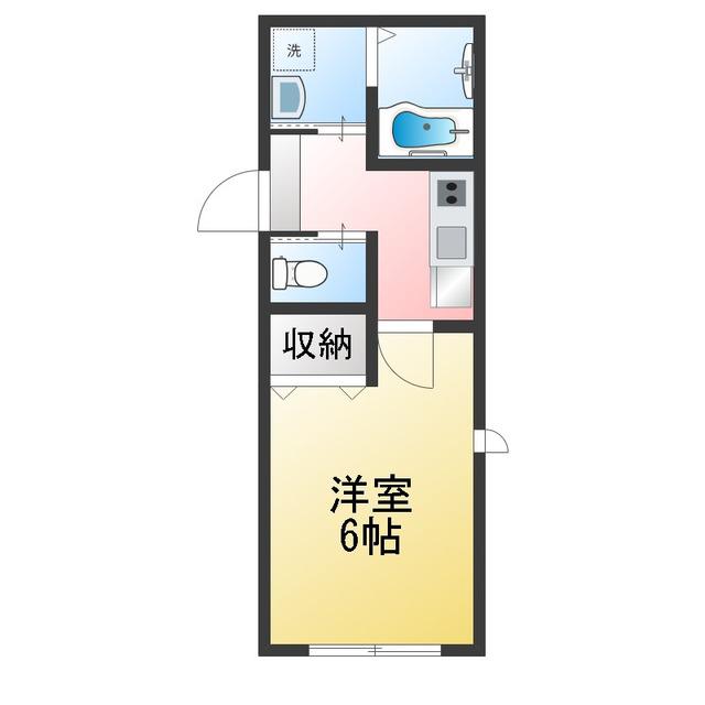 南矢名Mアパート(1K/1階)の間取り写真
