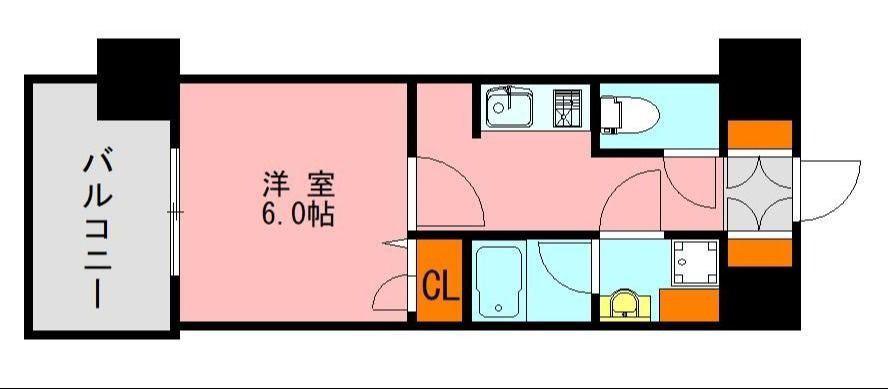 LANDIC PREMIUM O115(1K/2階)の間取り写真