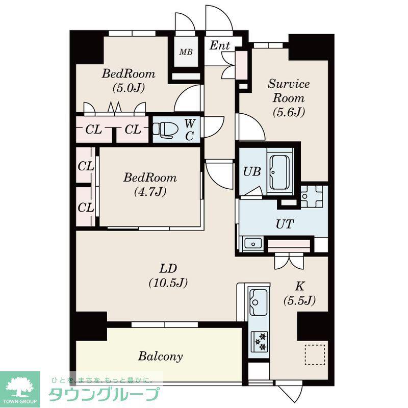 S-RESIDENCE伊都ATTIRANT(2SLDK/10階)の間取り写真