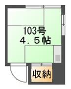 茂美荘(ワンルーム/1階)の間取り写真