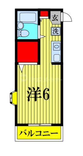 サンハイツ薬園台(ワンルーム/3階)の間取り写真