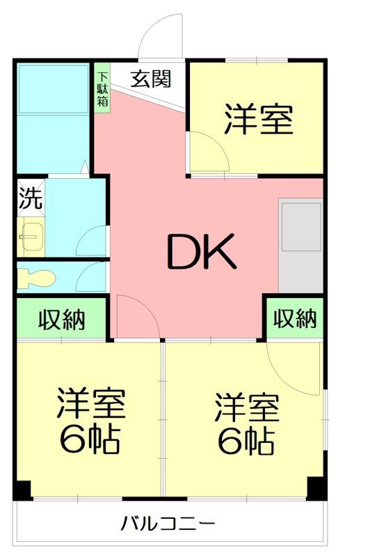 清水マンション(3DK/3階)の間取り写真