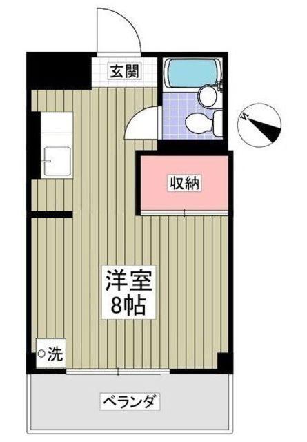 コスモマンション(1K/2階)の間取り写真