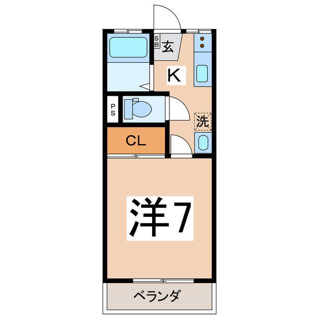 コーポ泉 富士見館(1K/2階)の間取り写真