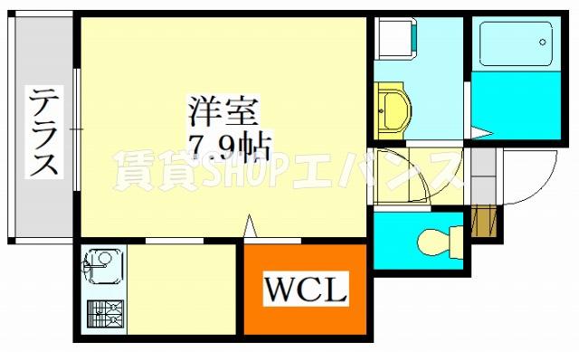 ジラソーレ(ワンルーム/1階)の間取り写真