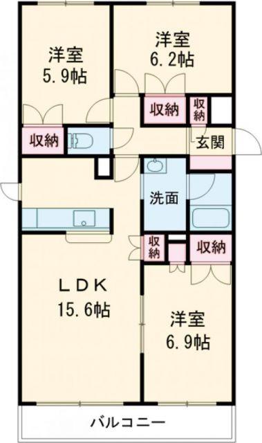 ジラソーレI(3LDK/1階)の間取り写真