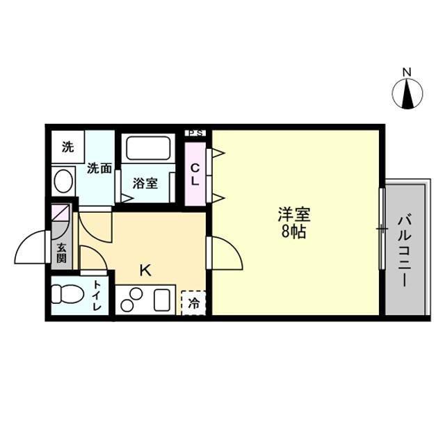 スリジエ狭山ヶ丘(1K/1階)の間取り写真