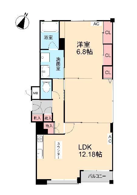 メゾンヴェール北桜塚(2LDK/1階)の間取り写真