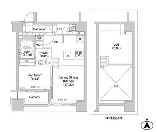コンフォリア新川(1LDK/6階)の間取り写真